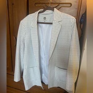 White Checkered Women’s Blazer